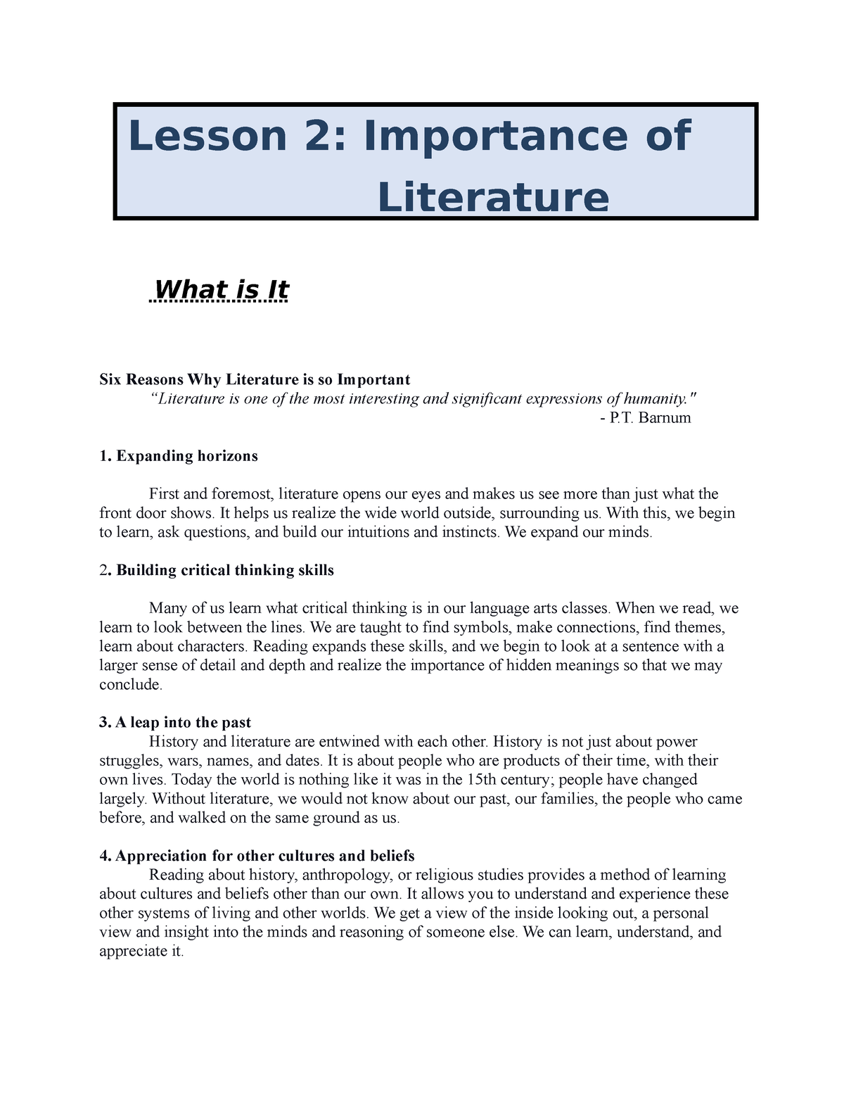 why do we need to study 21st century literature essay