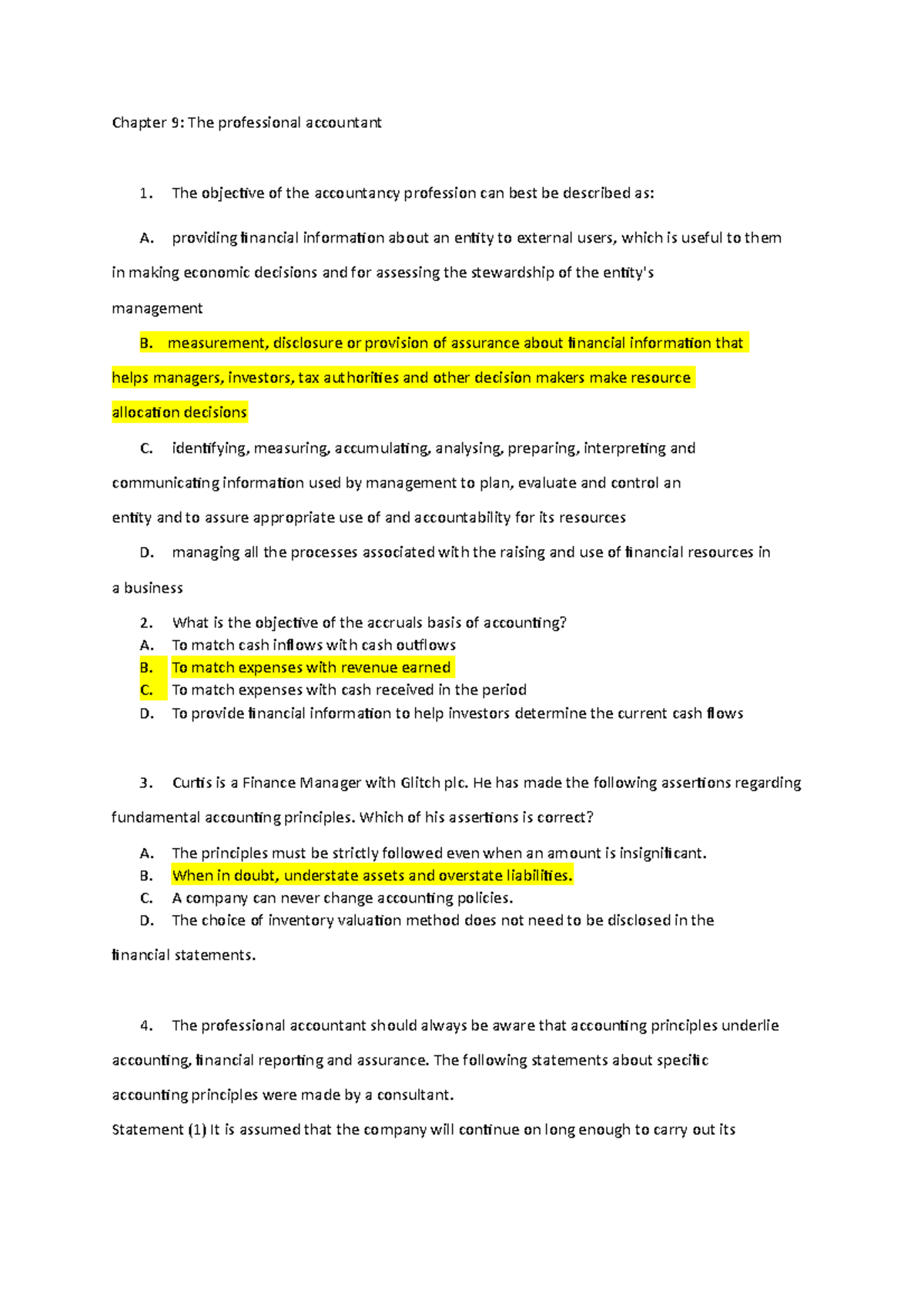 Chapter 9 Professional accounting Chapter 9 The professional