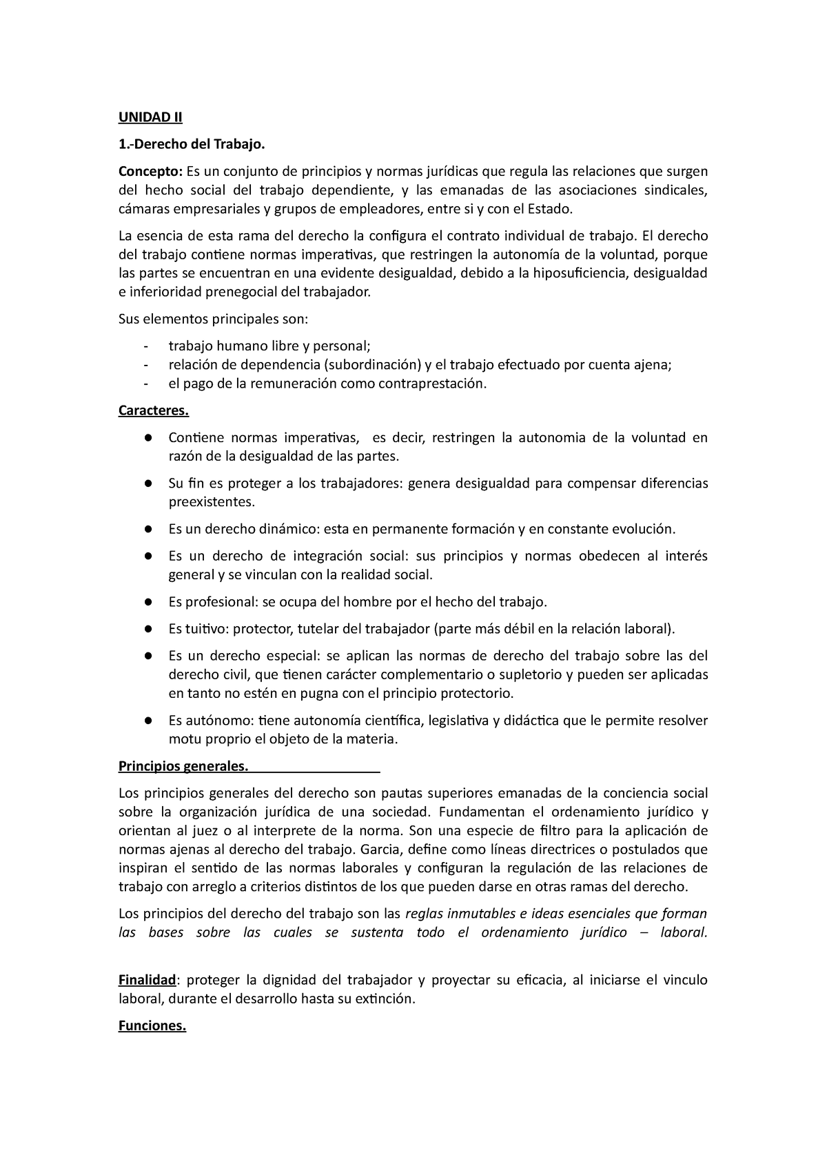 Unidad 2 - Derecho Del Trabajo - UNIDAD II 1.-Derecho Del Trabajo ...