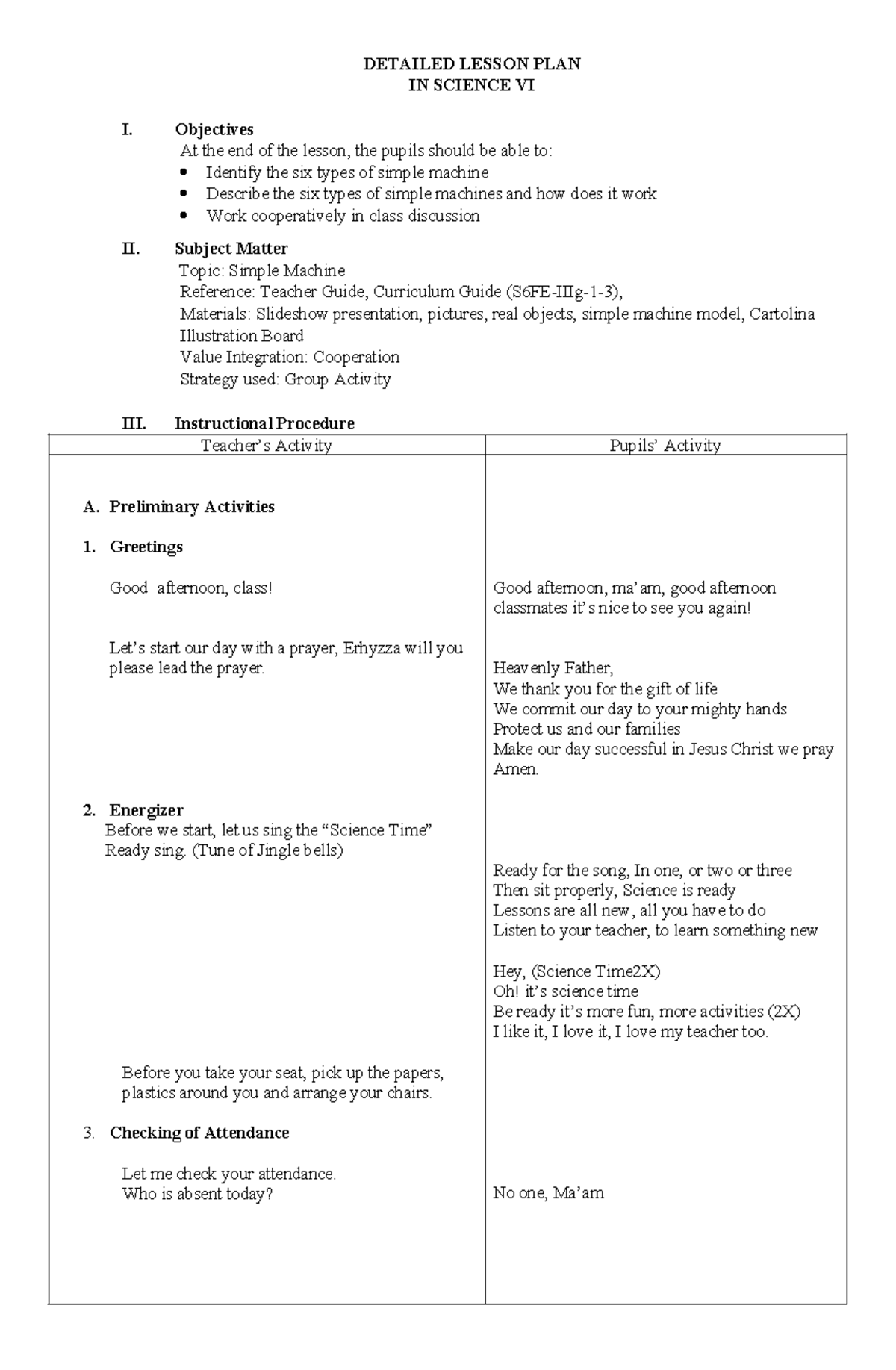 DEMO-science-1 040331 - DETAILED LESSON PLAN IN SCIENCE VI I ...