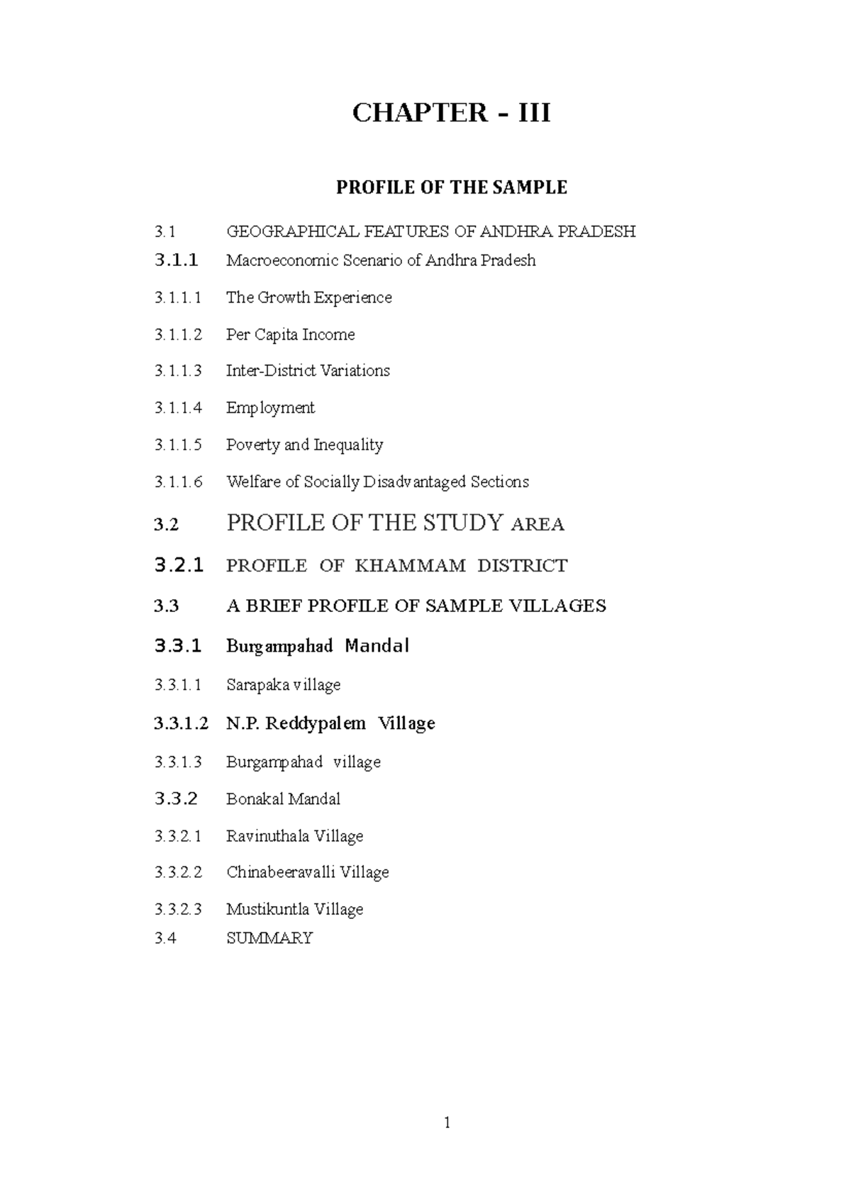 10 chapter 3 - 1 CHAPTER – III PROFILE OF THE SAMPLE 3 GEOGRAPHICAL ...