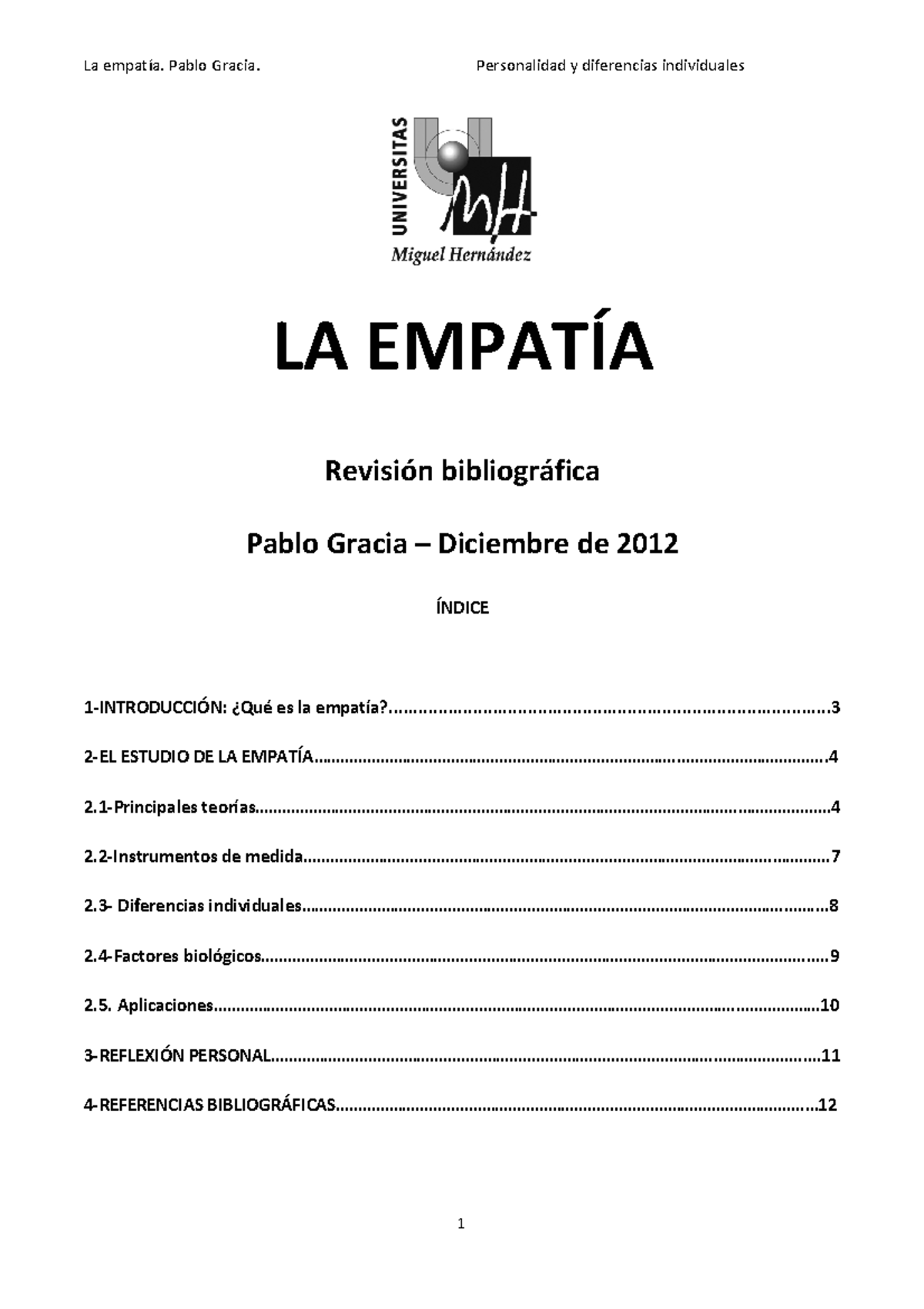 Empatc 3ada - Apuntes - LA EMPATÍA Pablo Gracia – Diciembre de Revisión ...