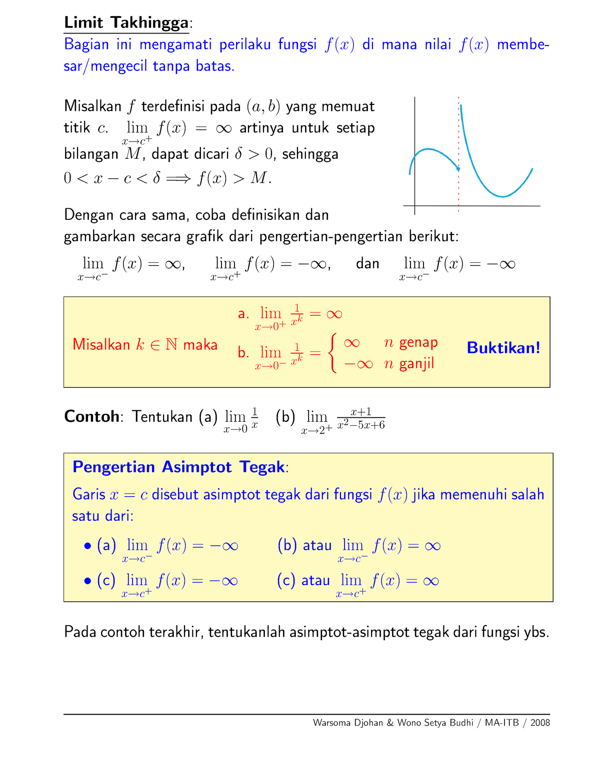 Kalkulus 1 - ITB-10 - Limit Takhingga: Bagian Ini Mengamati Perilaku ...