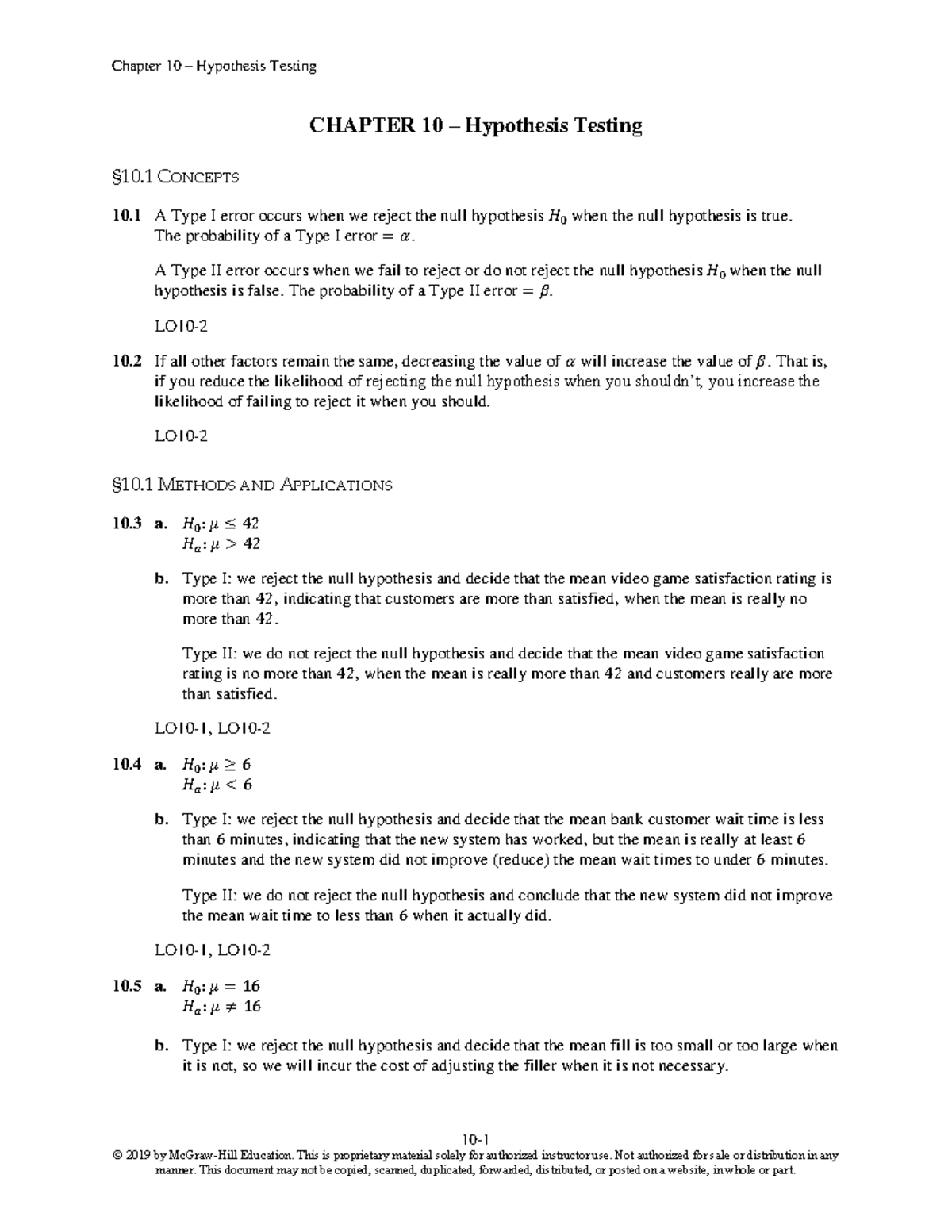 Chapter 10 Textbook Answers - 10 - © 2019 By McGraw-Hill Education ...