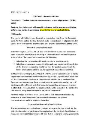 Sample answers contracts - Contract Law Case Study Problem Questions ...