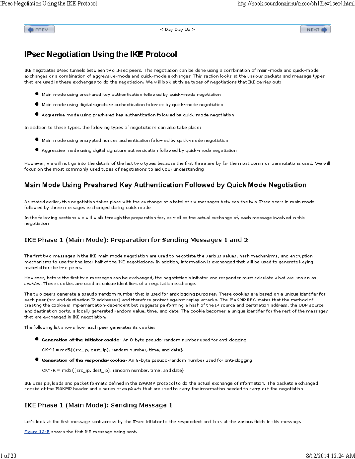 IPsec VPN - IPsec Negotiation Using the IKE Protocol IKE negotiates ...