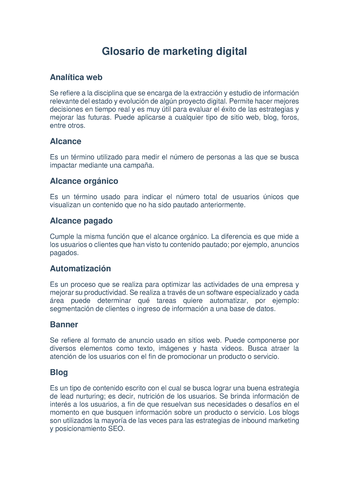 Glosario De Marketing Digital - Glosario De Marketing Digital Analítica ...