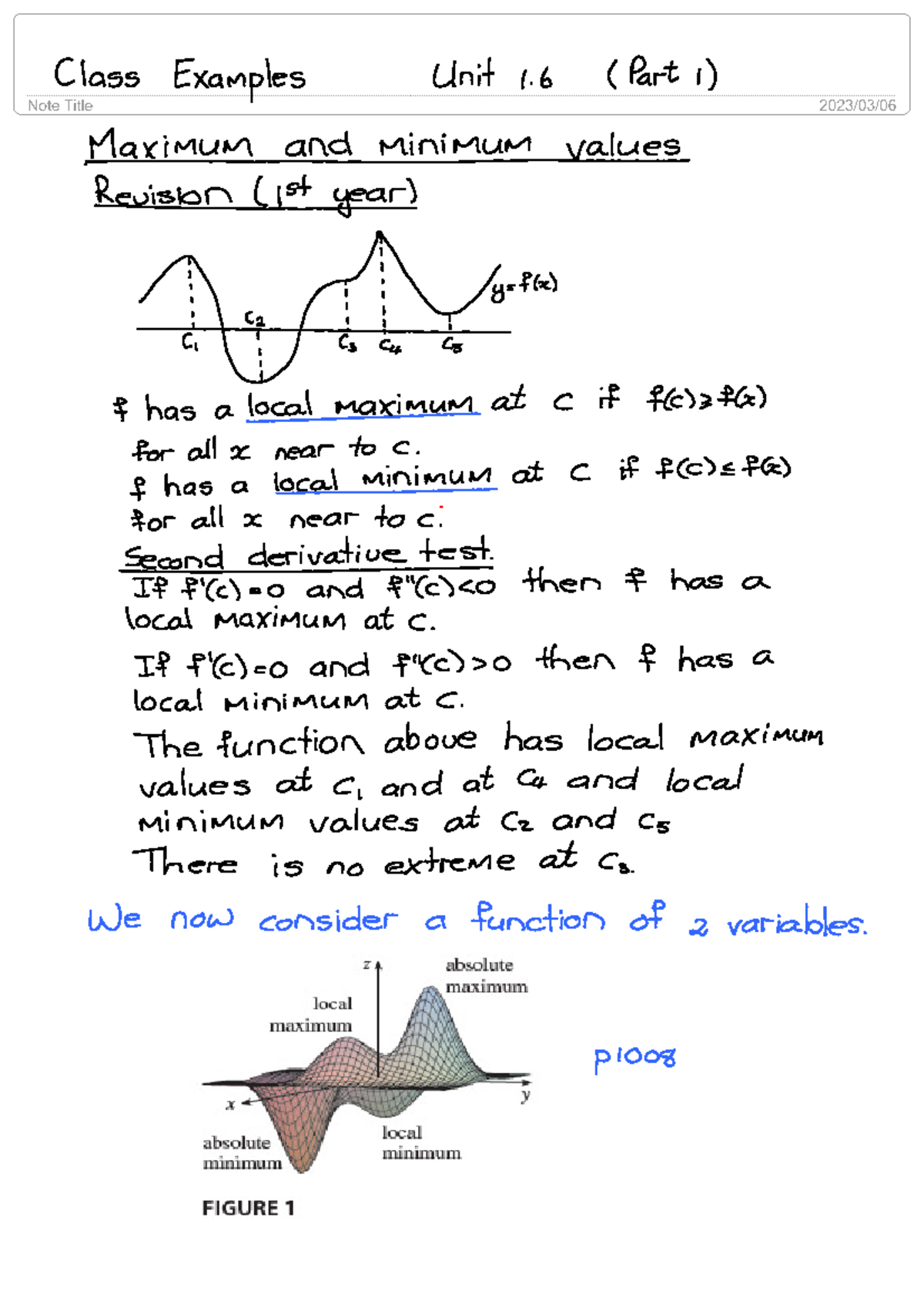 Class Examples Unit 1.6 (Part 1) - WTW 258 - Studocu