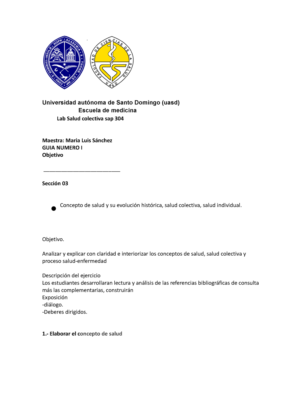 Practica No. 1 Salud Colectiva Guía - . Universidad Autónoma De Santo ...