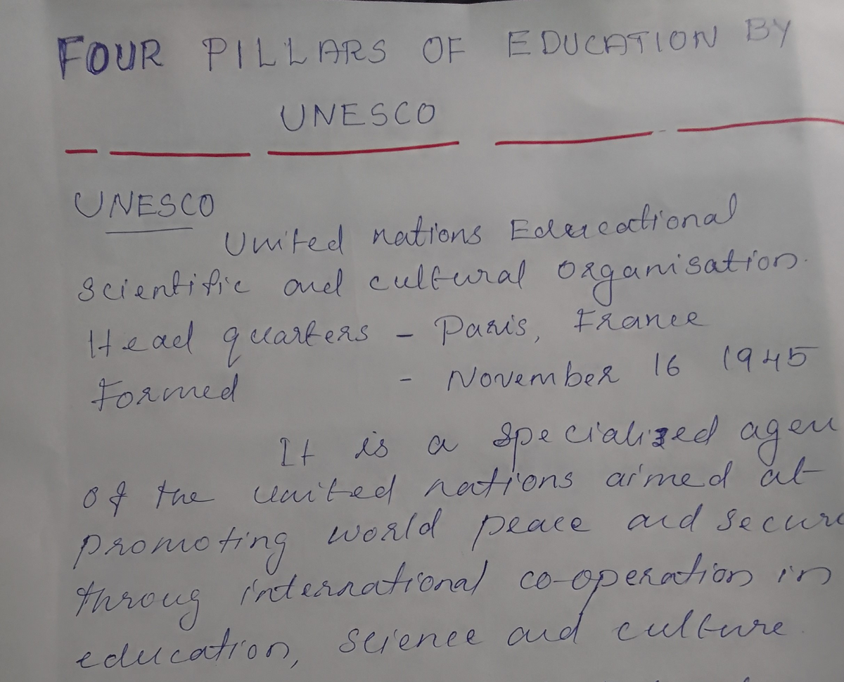 Four Pillars Of Education By Unesco - Social Science - Studocu