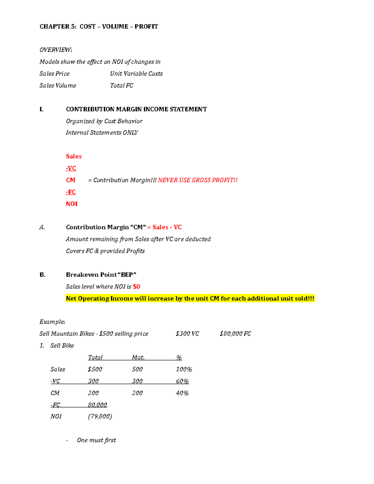 Chapter+5+Lecture+Outline+208 - CHAPTER 5: COST – VOLUME – PROFIT ...