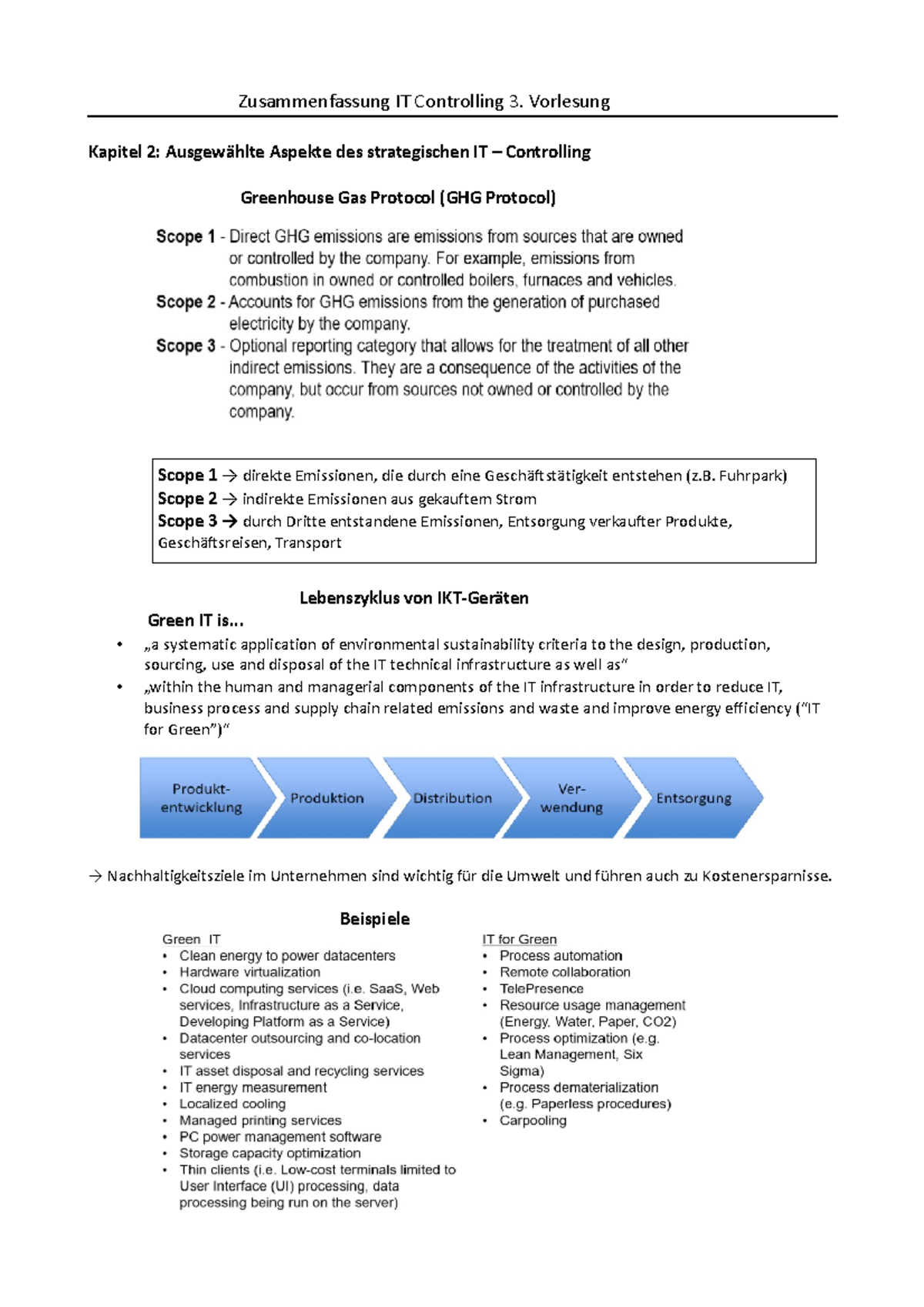 3 Vorlesung Zusammenfassung - IT Controlling - Zusammenfassung IT ...