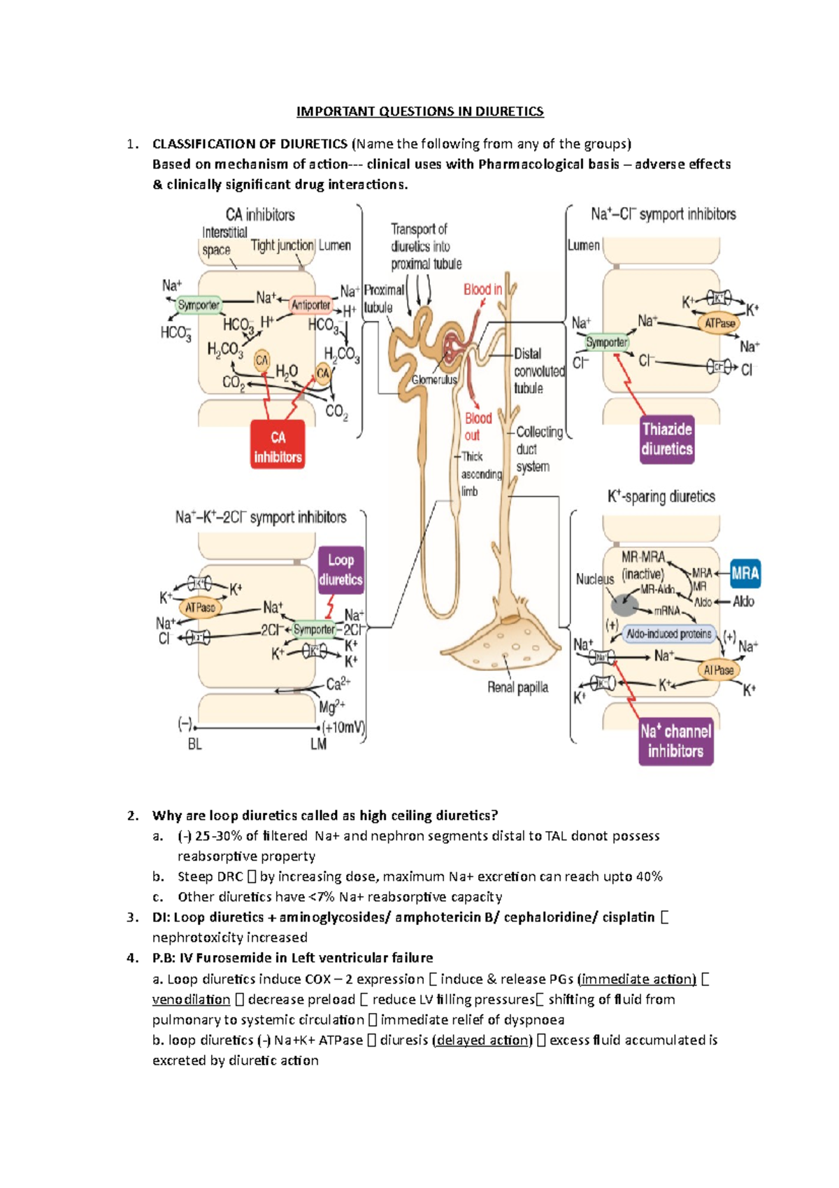 5 6312259507321831736 - IMPORTANT QUESTIONS IN DIURETICS CLASSIFICATION ...