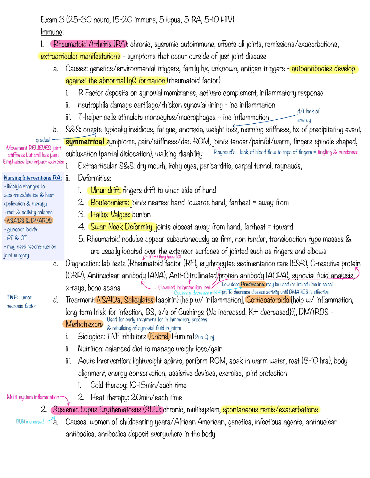 Nursing Notes-Med Surg 2Exam3Study Guide - Exam 3 (25-30 neuro, 15-20 ...