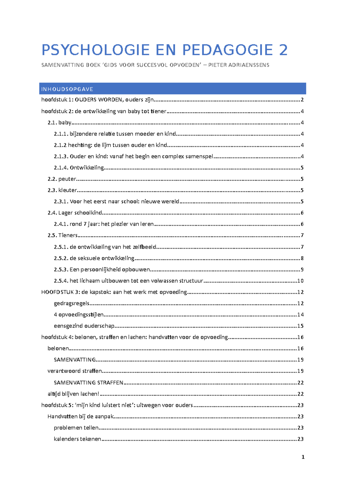 Samenvatting-pedagogie - SAMENVATTING BOEK ‘GIDS VOOR SUCCESVOL ...