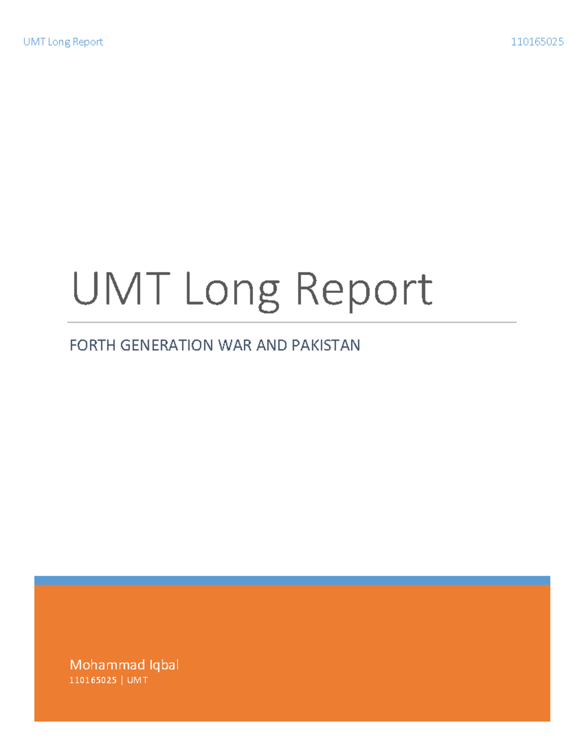 Mylongreport-140522120824-phpapp 02 - Mohammad Iqbal 110165025 | UMT ...
