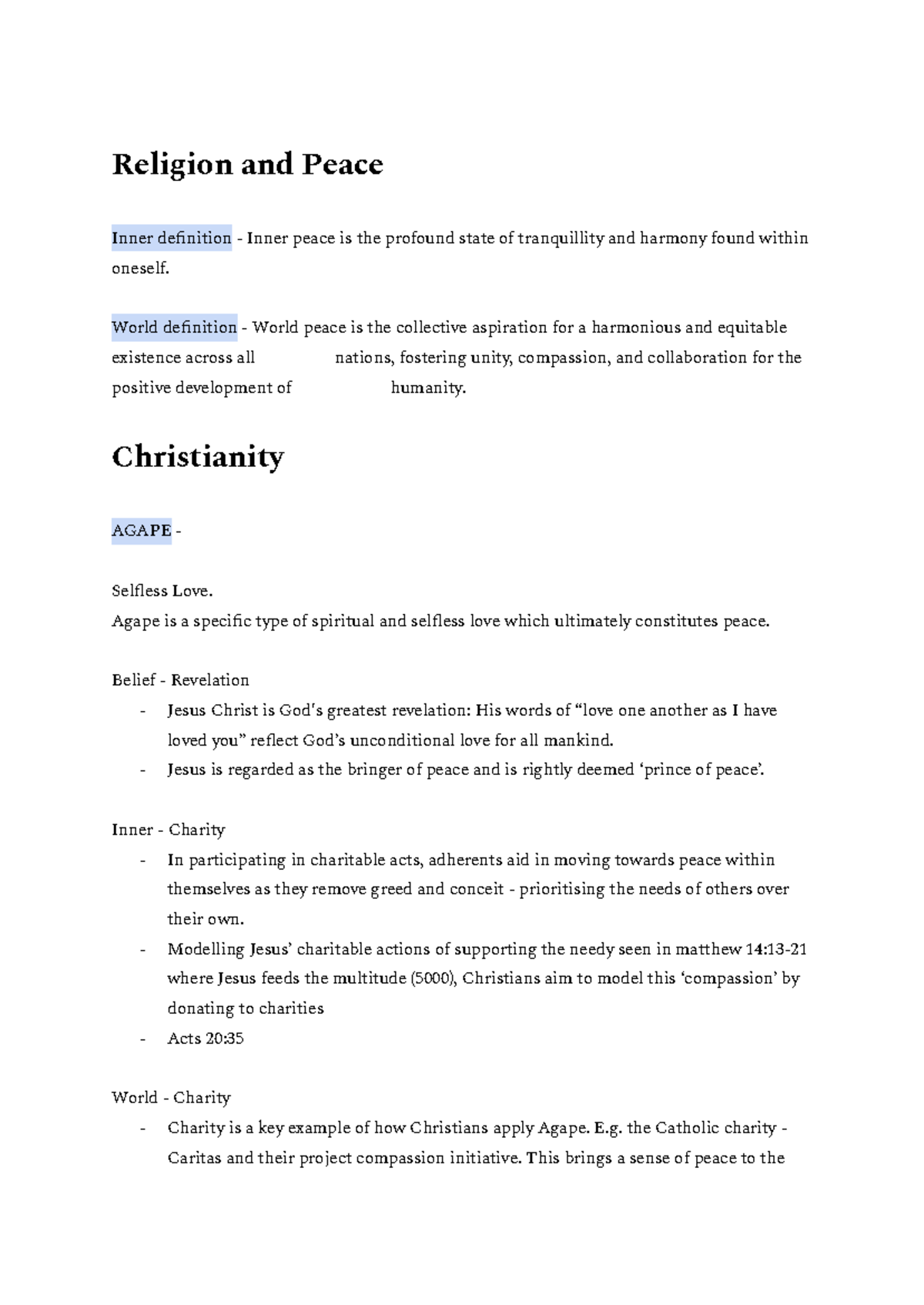 Religion-and-peace - Religion and Peace notes - Religion and Peace ...