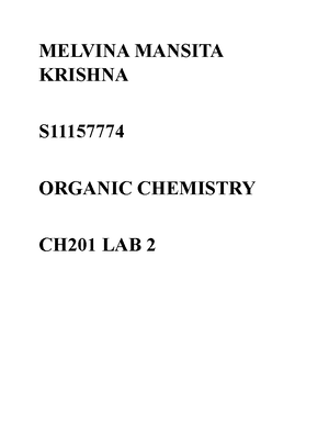 CH201 LAB 1 Aniline Synthesis ..................... - MELVINA MANSITA ...