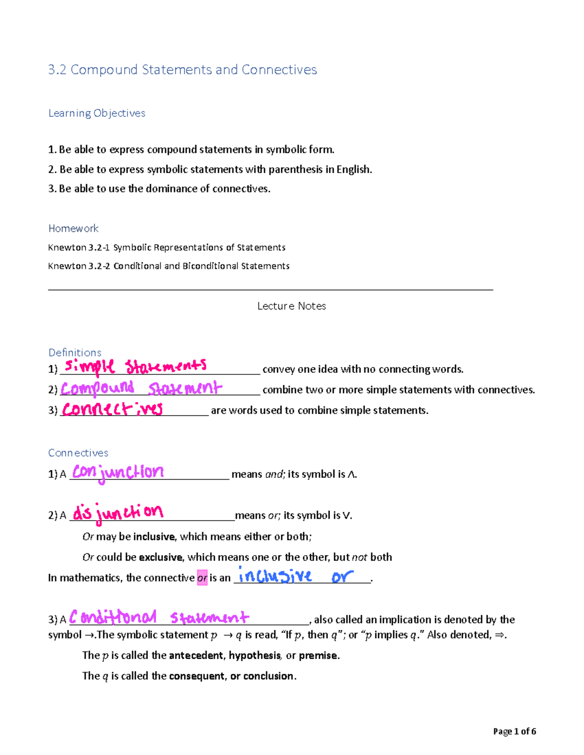 3.2 comound statements - 3 Compound Statements and Connectives Learning ...