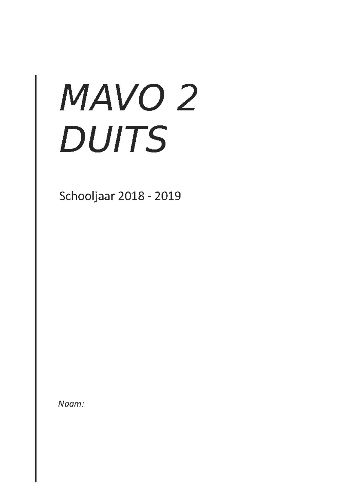 Mavo 2 2018-2019 Reader En PTO %281%29 - MAVO 2 DUITS Schooljaar 2018 ...