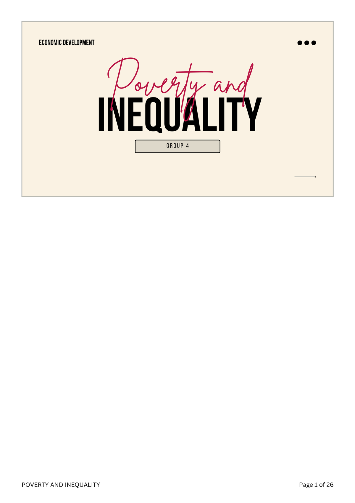 Poverty-AND- Inequality - BS Accountancy - Studocu