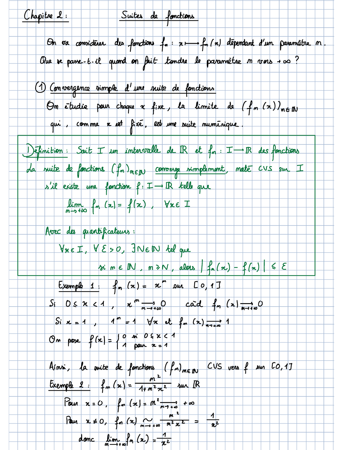 Chapitre 2 Suites De Fonctions Studocu