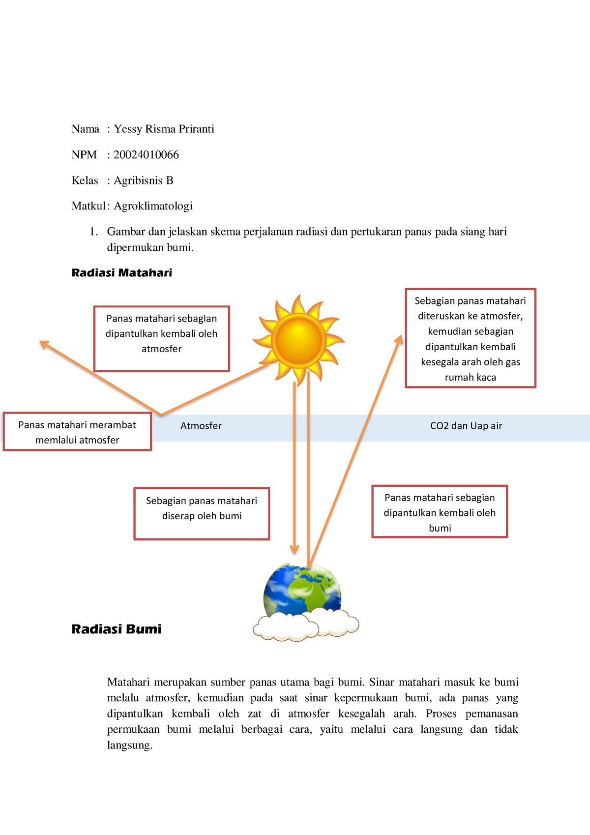 Yessy Risma Priranti 2002 4010066 Agroklimatologi 3 Agribisnis B ...