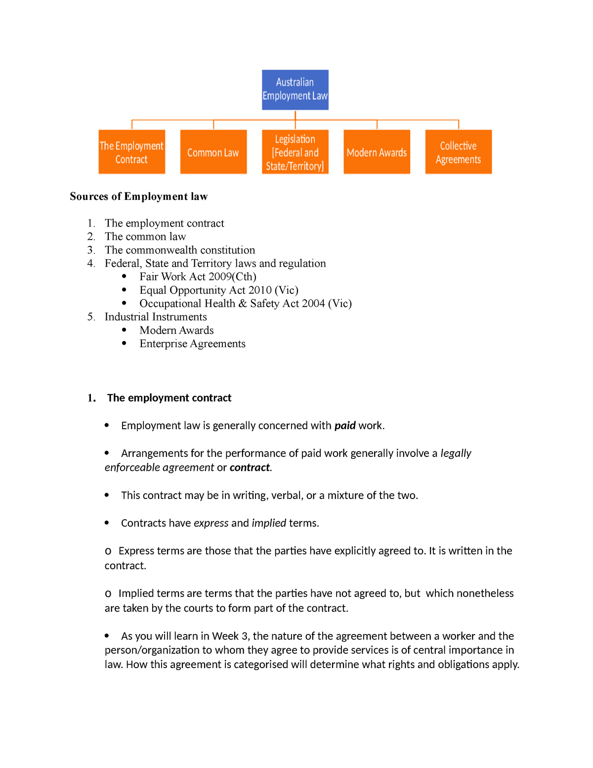 sources-of-employment-law-the-employment-contract-employment-law-is-generally-concerned-with