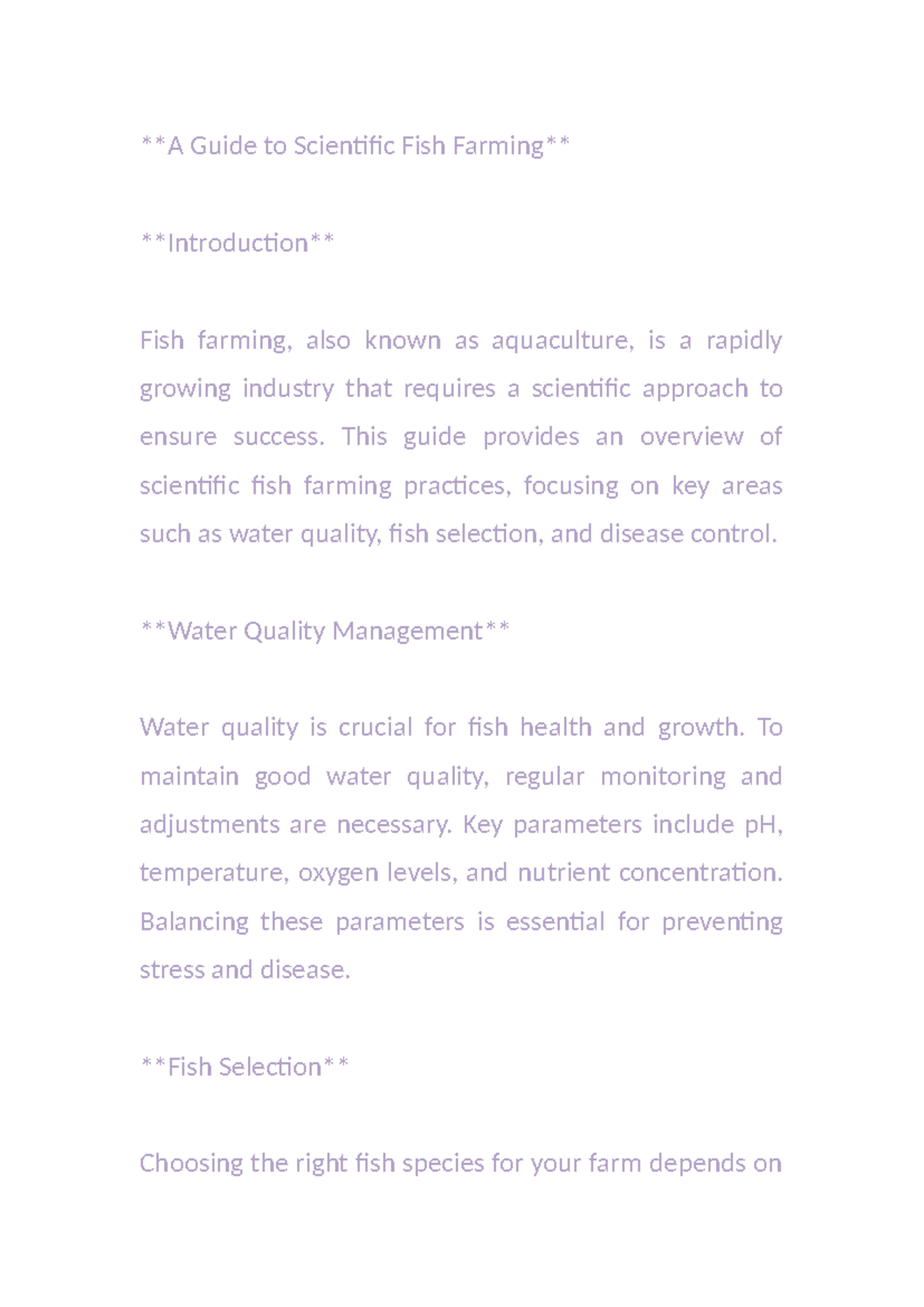 A Guide to Scientific Fish Farming - A Guide to Scientific Fish Farming ...