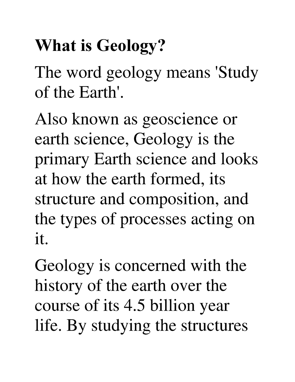 What Is Geology What Is Geology The Word Geology Means Study Of The 