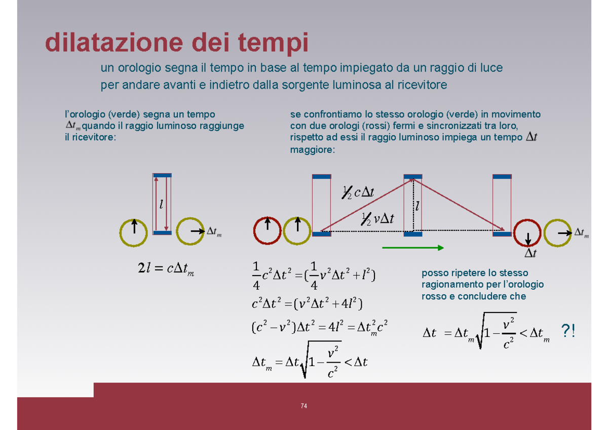 Didattica della fisica moderna lezione6 - dilatazione dei tempi un