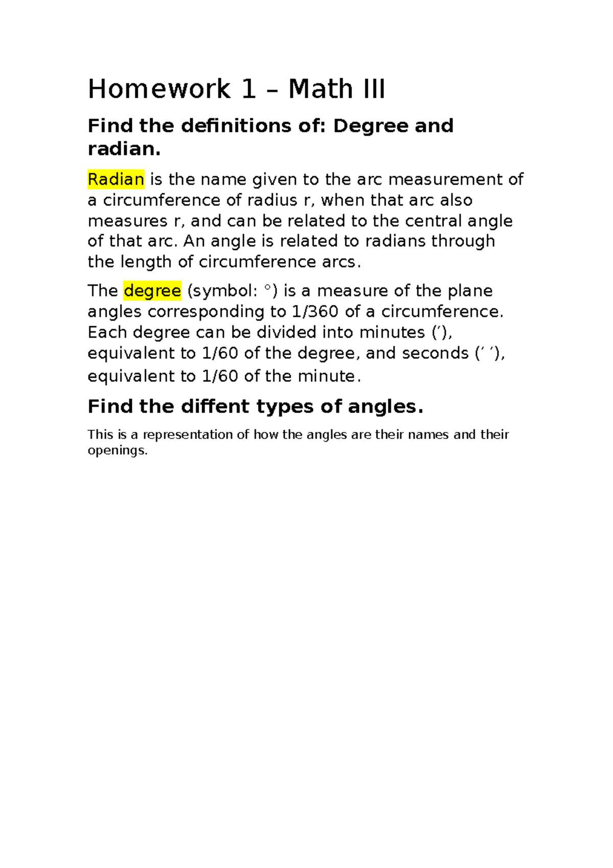 Homework 1 - Asked by teacher - Homework 1 – Math III Find the ...
