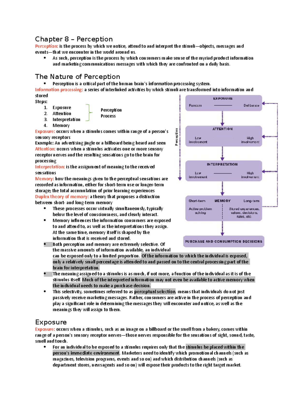 Chapter 8 - Perception - Tutorial Notes - Chapter 8 – Perception ...