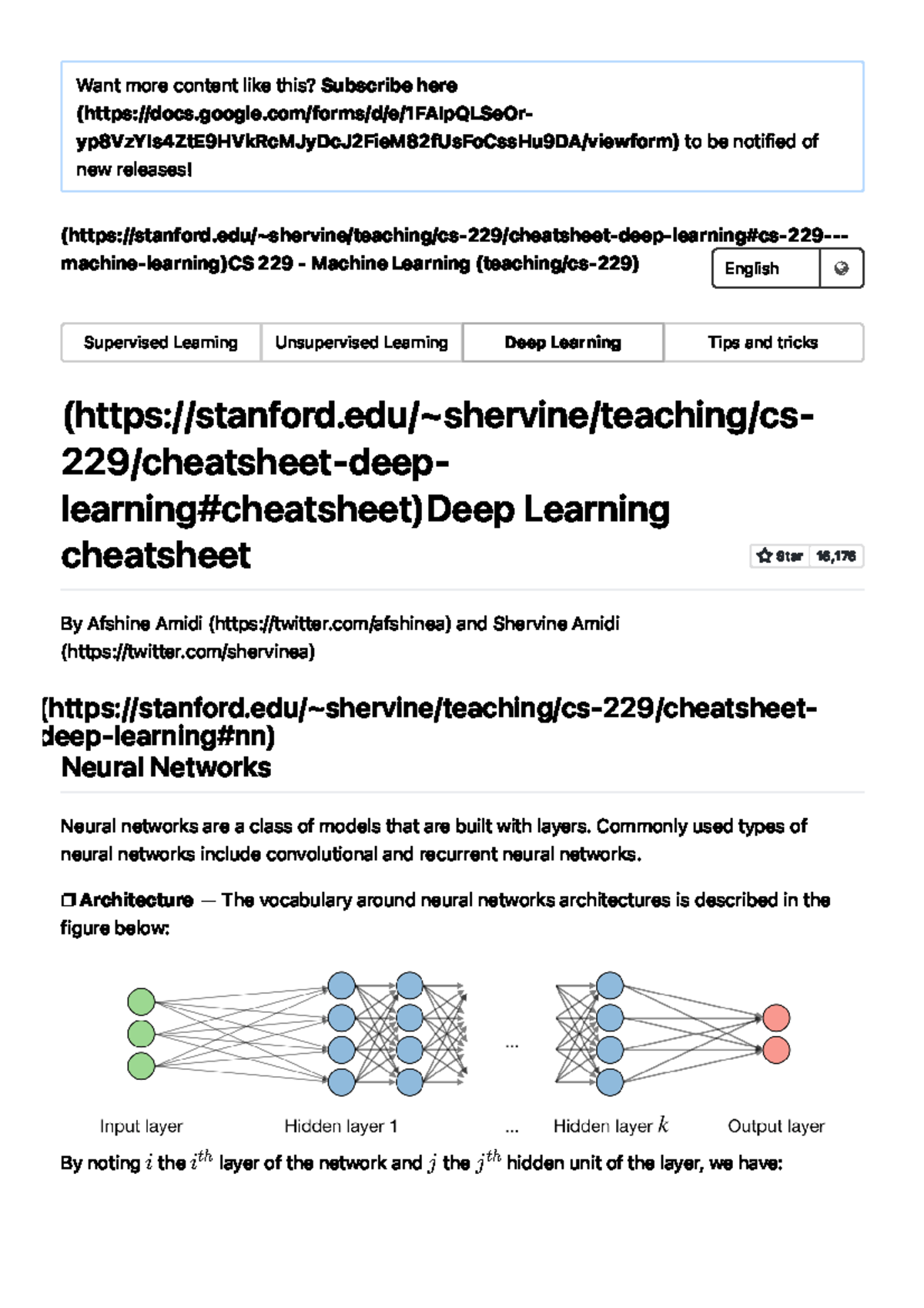 CS 229 - Deep Learning Cheatsheet - (stanford/~shervine/teaching/cs-229 ...