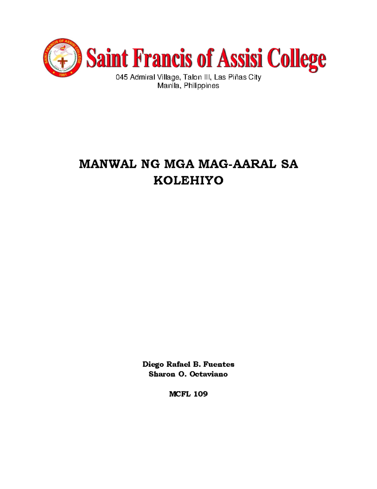MCFL 108 Pagsasalingwika 045 Admiral Village, Talon III, Las Piñas