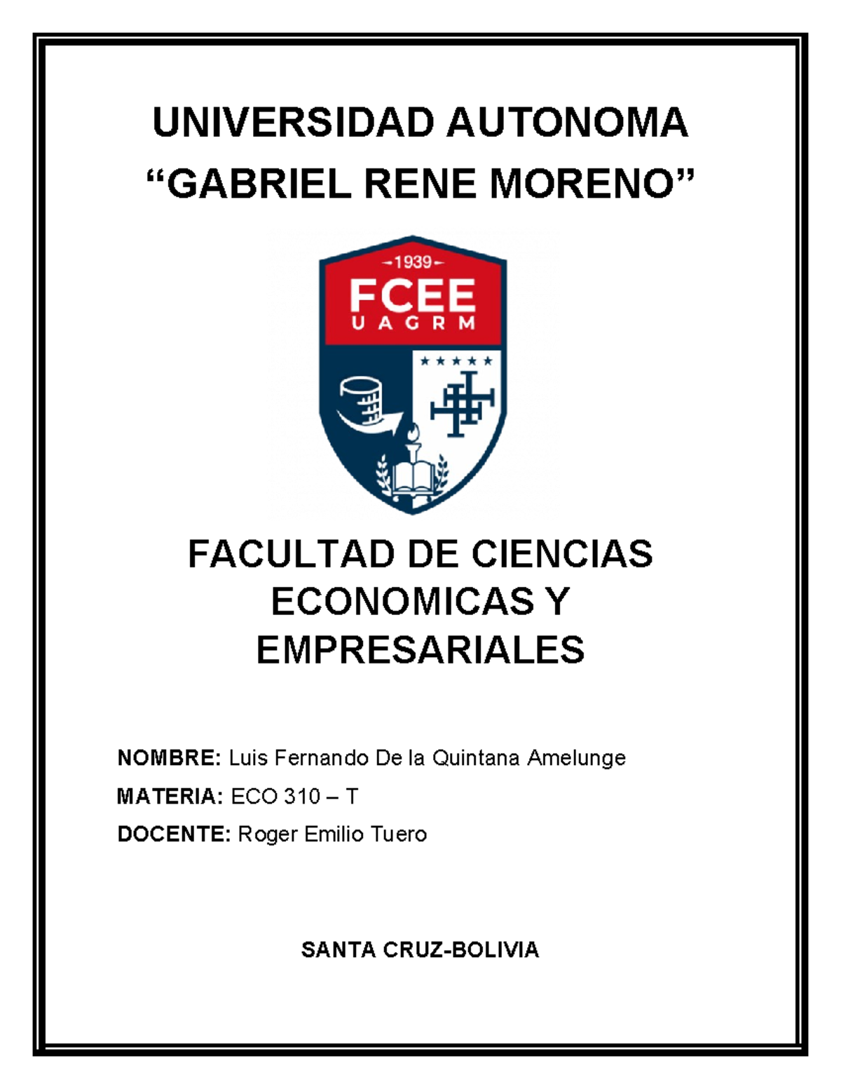 Caratula uagrm - Resumenes - Investigacion De Mercados - UNIVERSIDAD ...