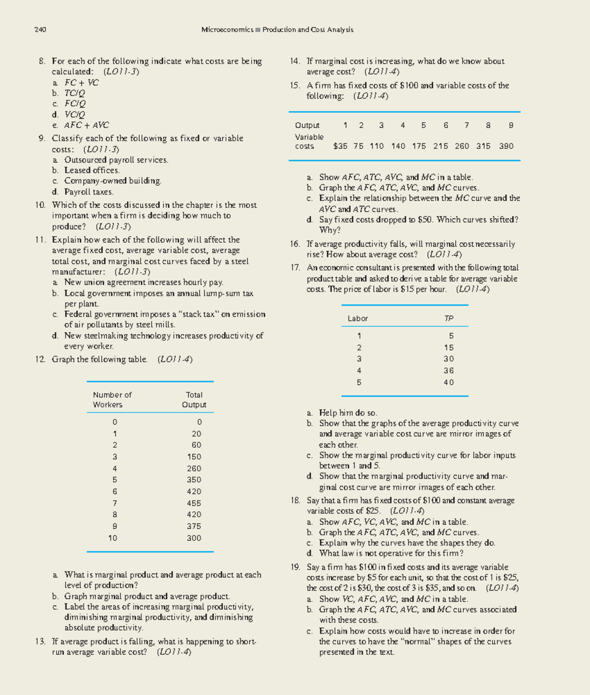 Economics-97 - n/a - 240 Microeconomics Production and Cost Analysis ...