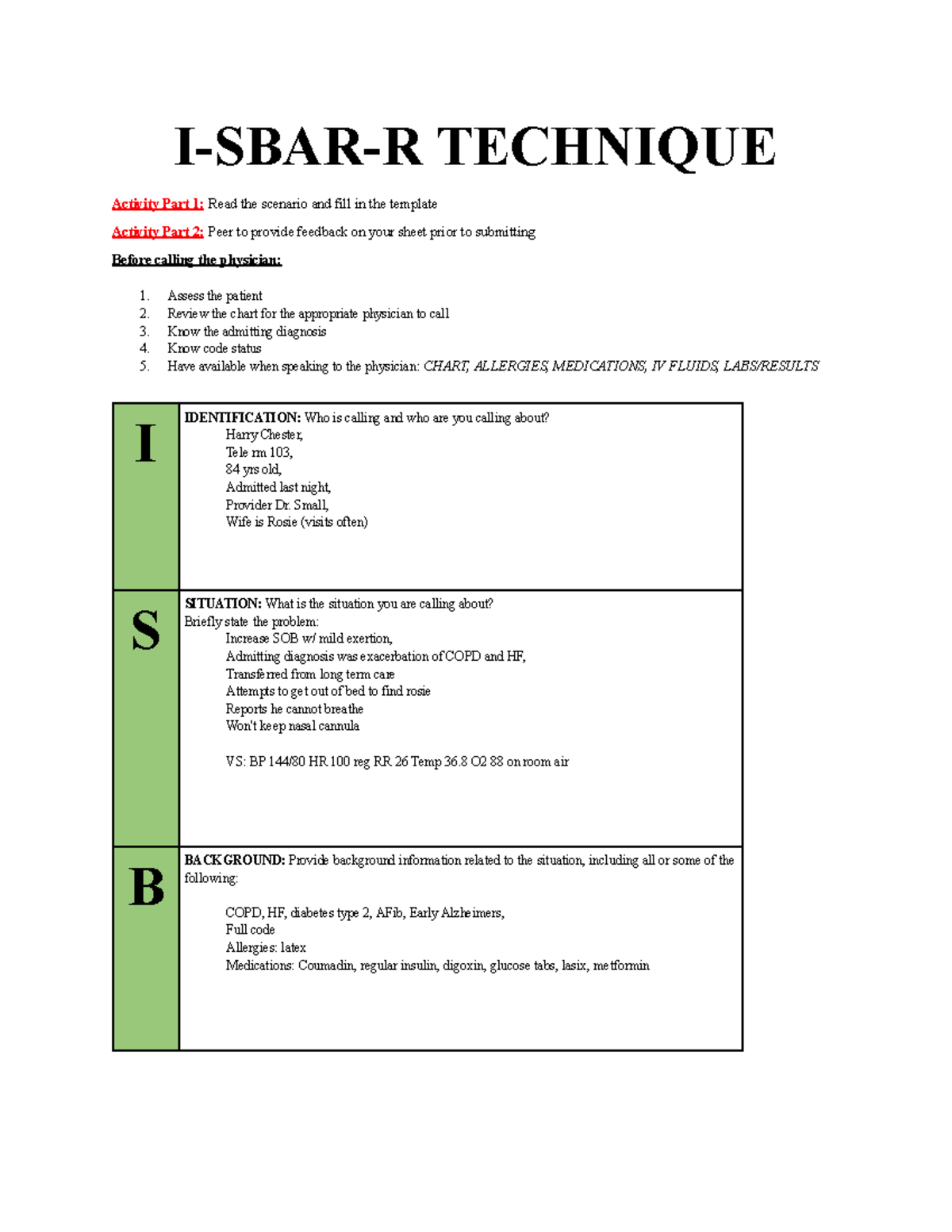 i-sbar-r-technique-sbar-example-i-sbar-r-technique-activity-part-1