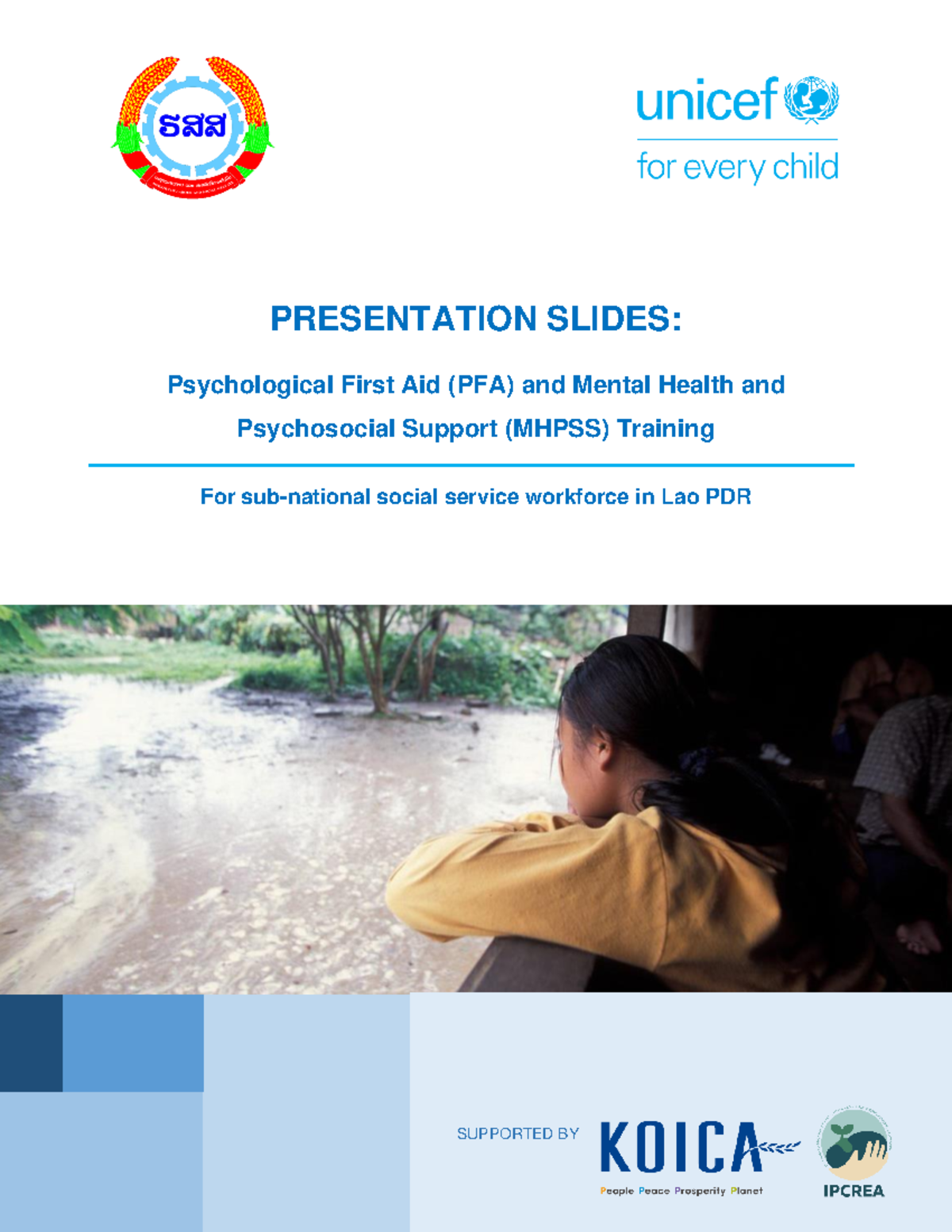 Unicef And Molsw PFA And Mhpss PPT Book Eng - PRESENTATION SLIDES ...