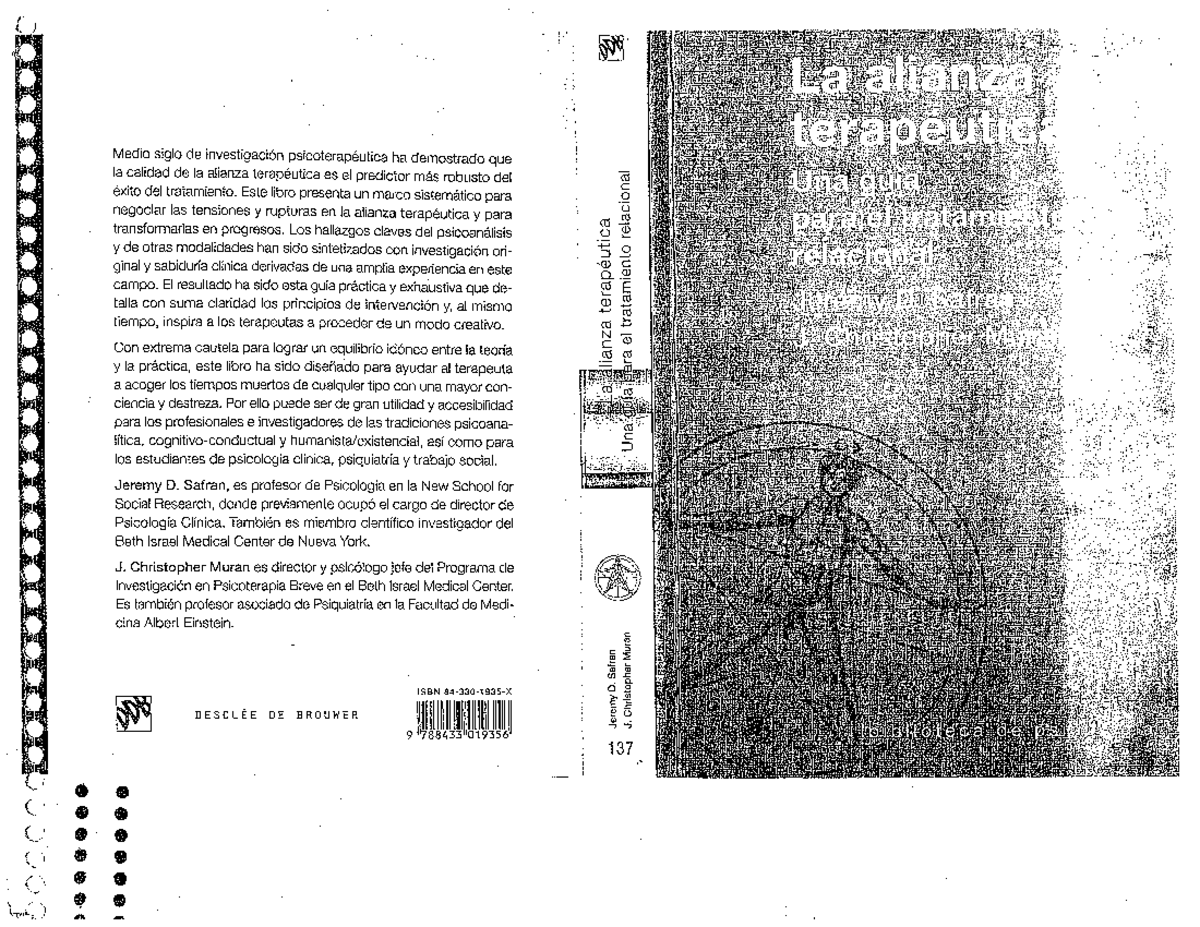 La Alianza Terapéutica - Safran & Muran - Optativo Perspectiva Clínica