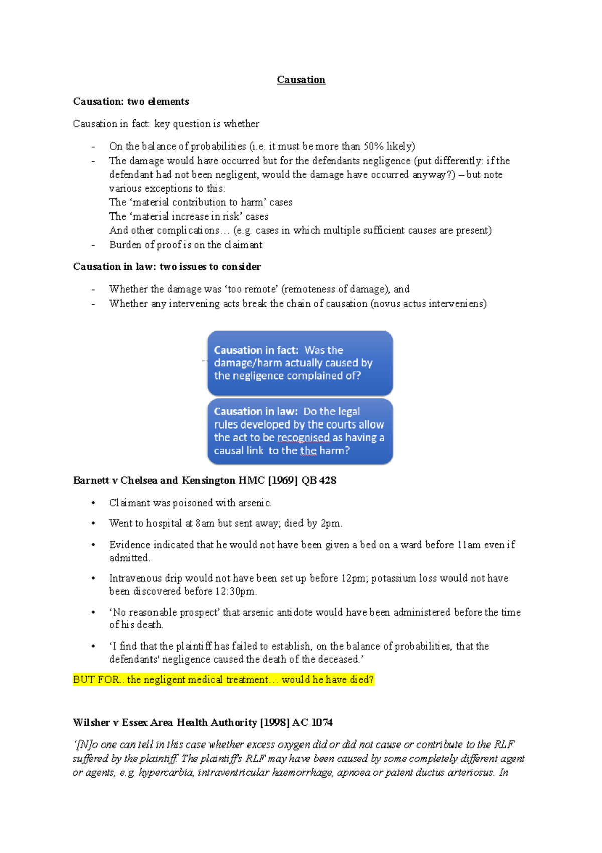 5 Causation - Causation Causation: Two Elements Causation In Fact: Key ...