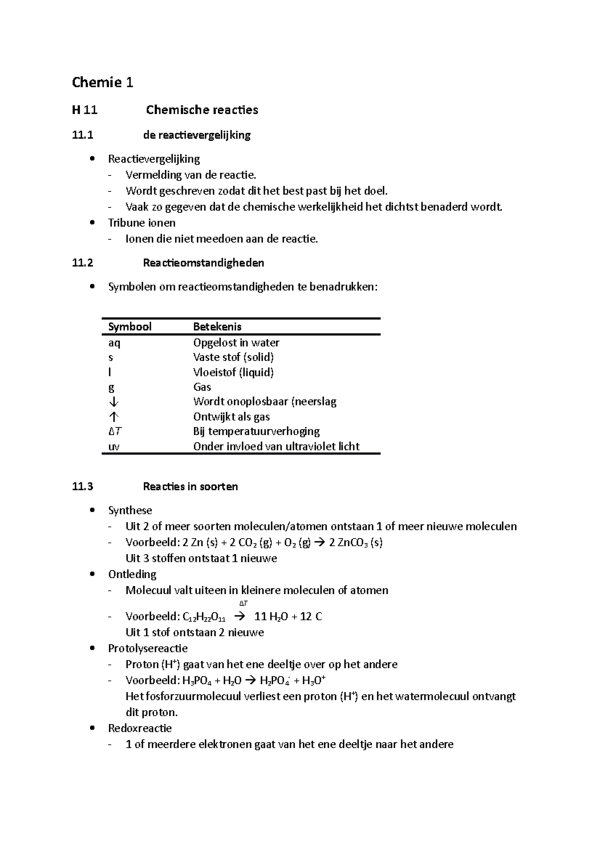 Chemie Periode H En Chemie H Chemische Reacties De