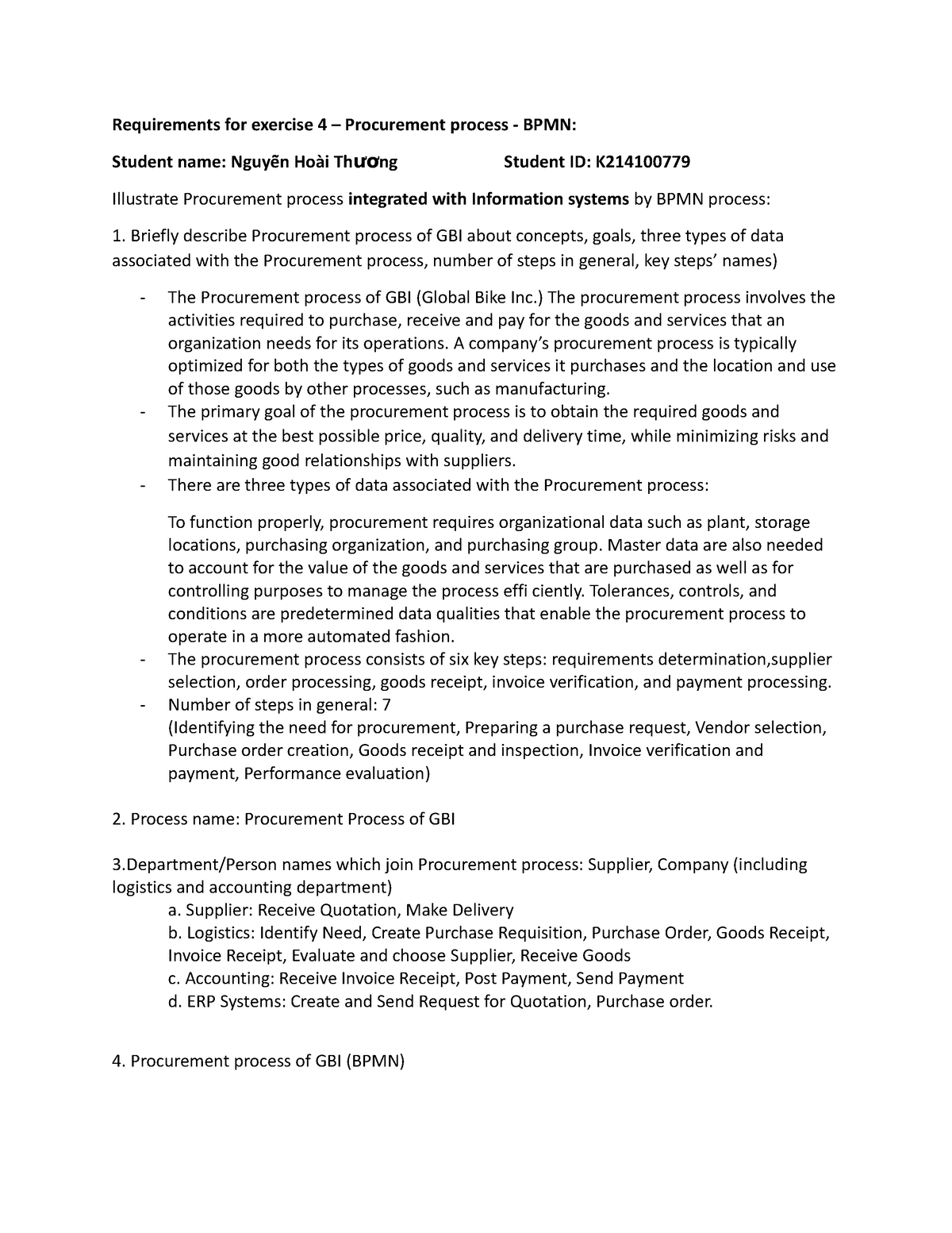 Chapter 4 - BPMN for Procurement (MM) - Exercise 4 - Requirements for ...