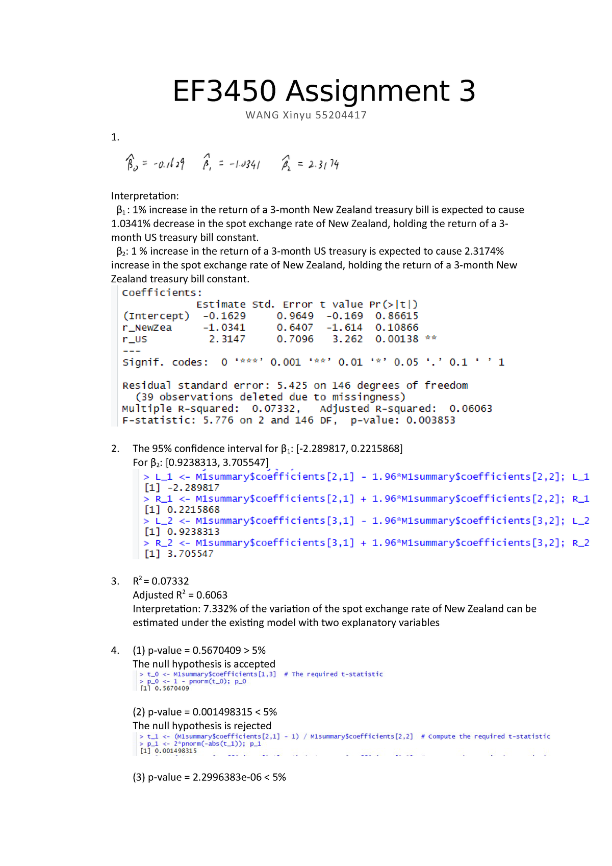 Ef3450 Hw3 Assignment 3 R Exercise Studocu