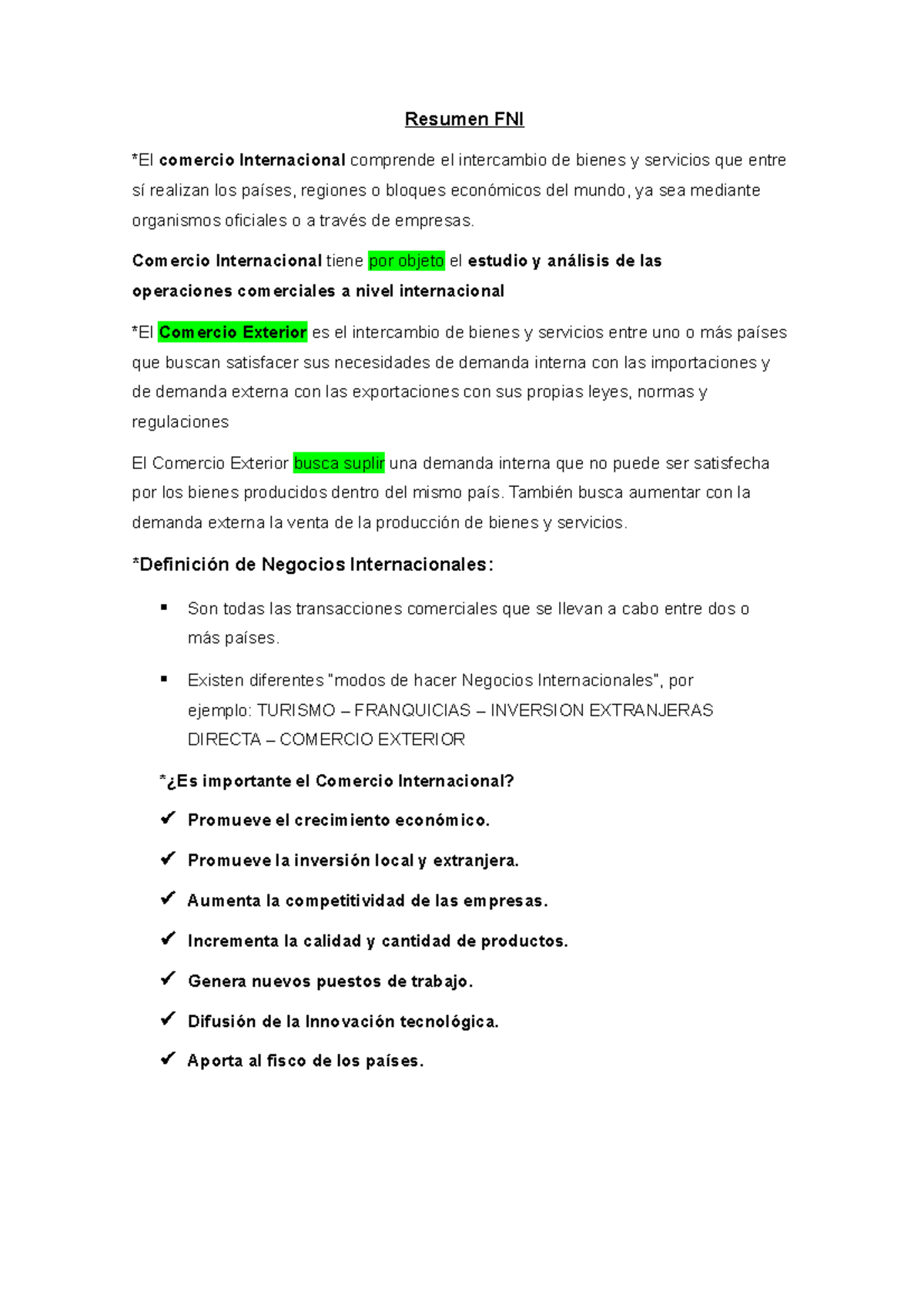 Resumen Fundamentos de los negocios Internacionales TODO EL Ciclo 2020 ...