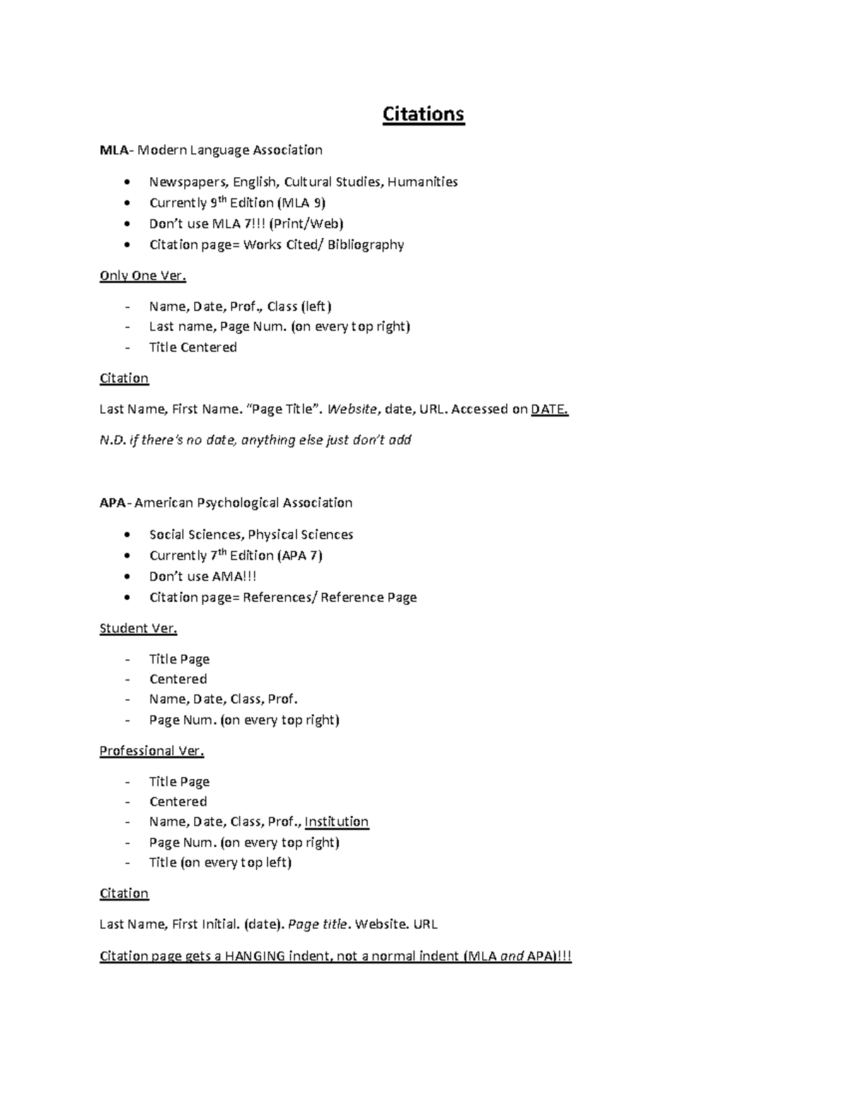 Citations Notes - Citations MLA- Modern Language Association Newspapers ...