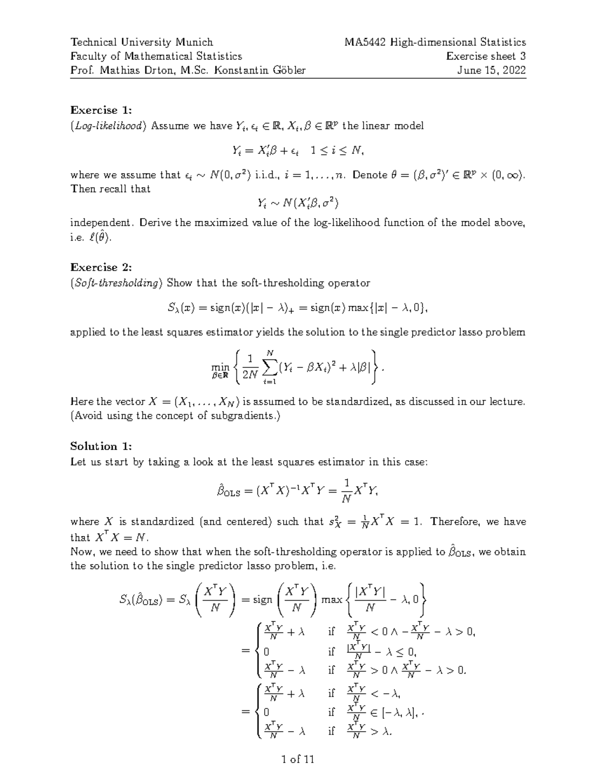 Sheet 3 Solutions - Technical University Munich Faculty Of Mathematical ...