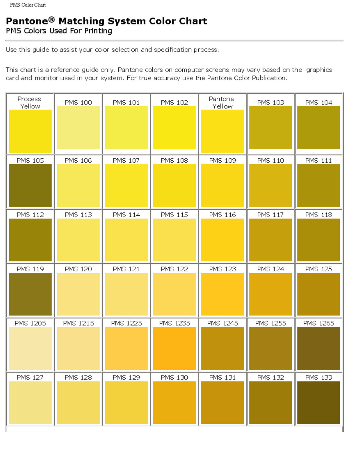 Pantone-color-chart - This is a very good cource - Pantone PMS Colors ...