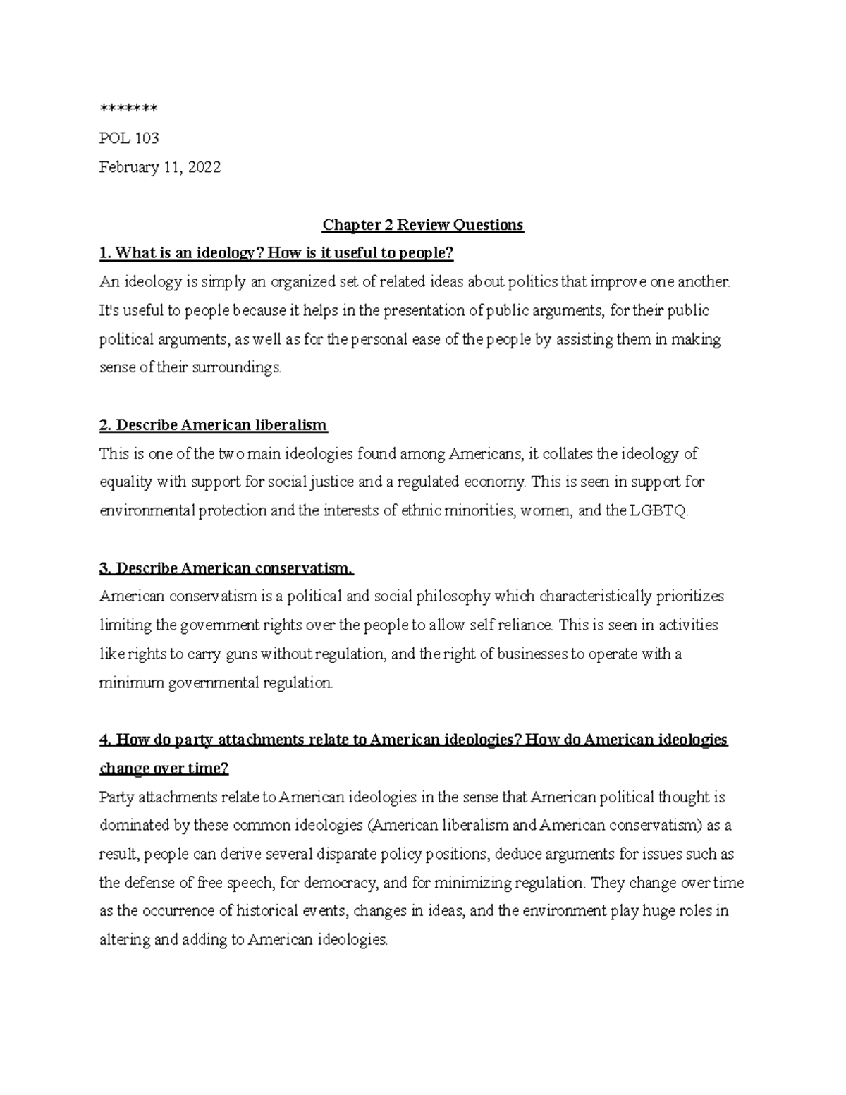 Copy of Homework 2 - This assignment discusses modern ideologies and ...