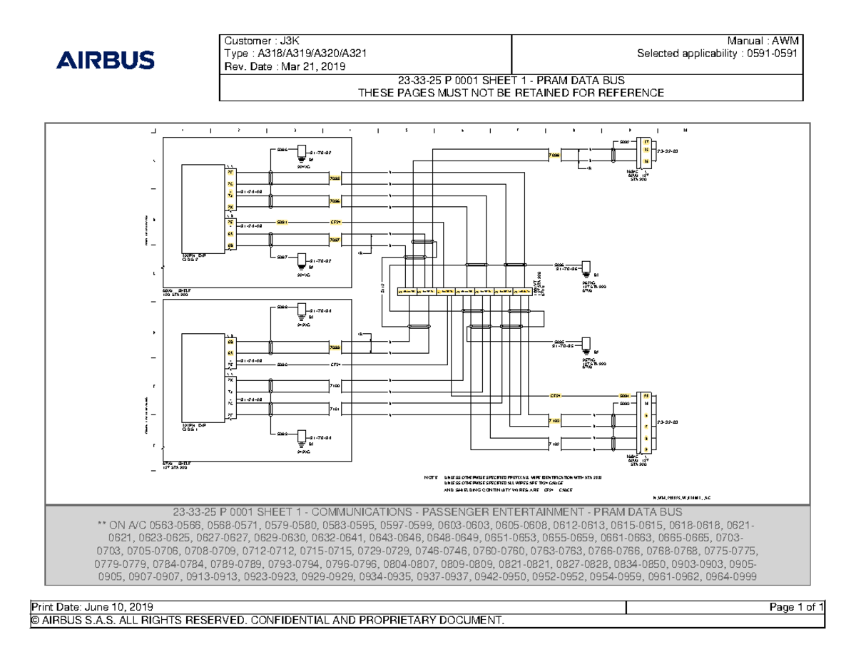 AWM 23-33-25 P0001 Sheet 1 - Customer : J3K Type : A318/A319/A320/A Rev ...